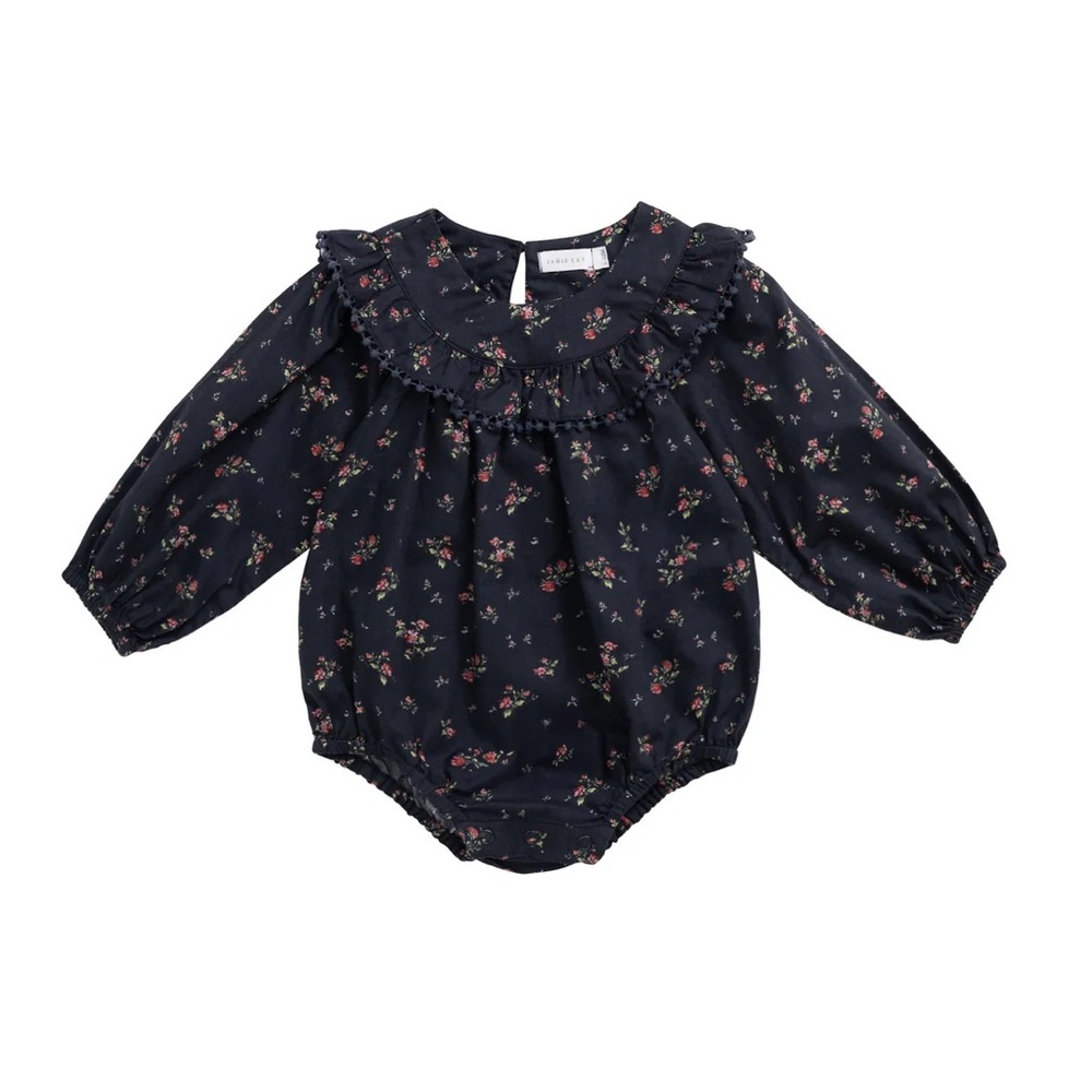 Jamie Kay Organic Cotton Malia Playsuit - Bianca Noir 6-12m